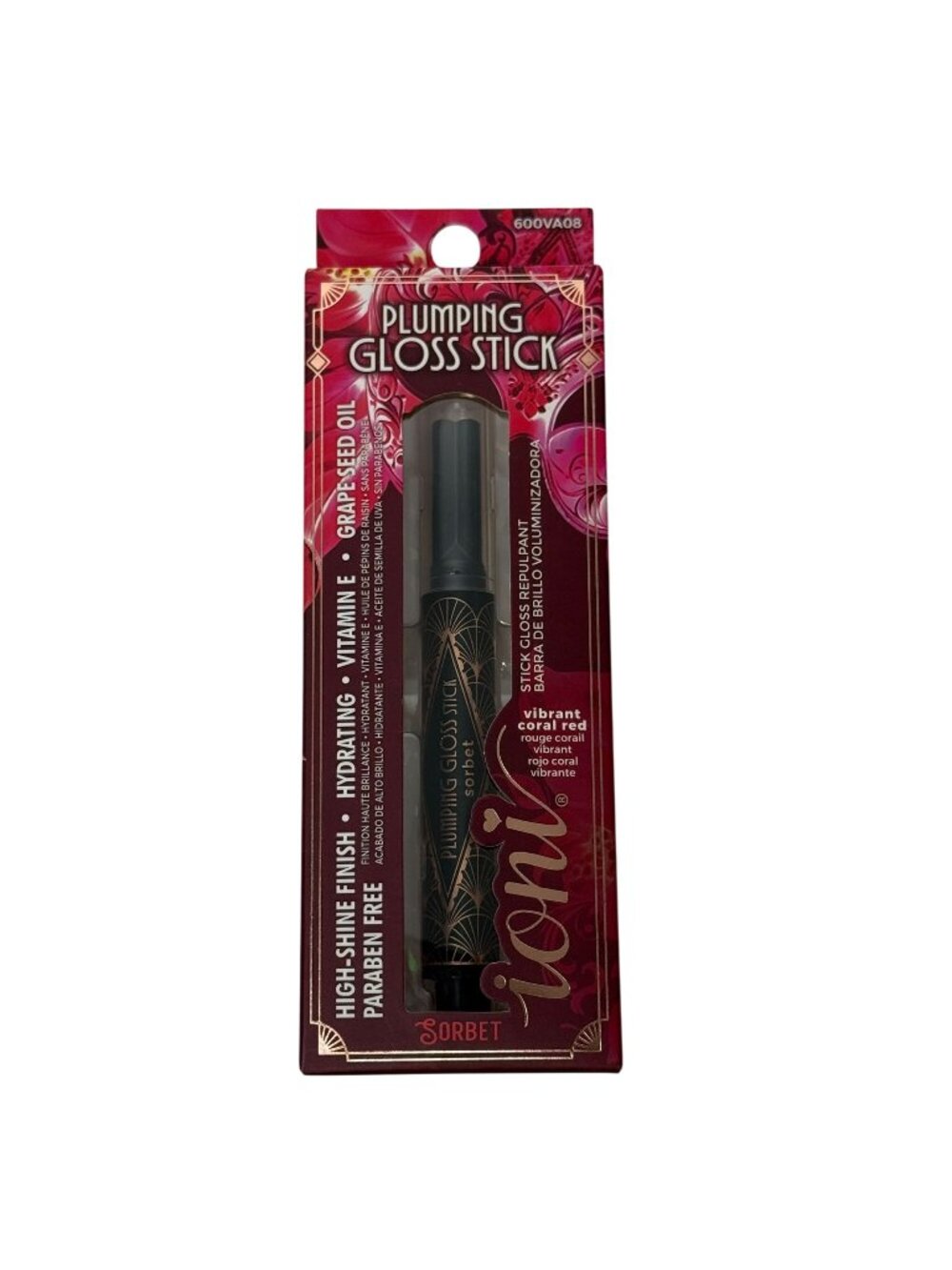 Ioni Plumping Gloss Stick Sorbet Vibrant Coral Red Lip Gloss NIB